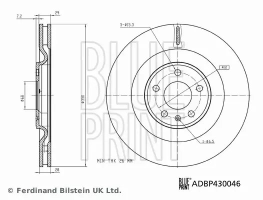 BLUE PRINT TARCZA HAMULCOWA ADBP430046 