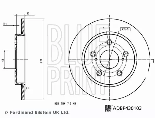 BLUE PRINT TARCZA HAMULCOWA ADBP430103 