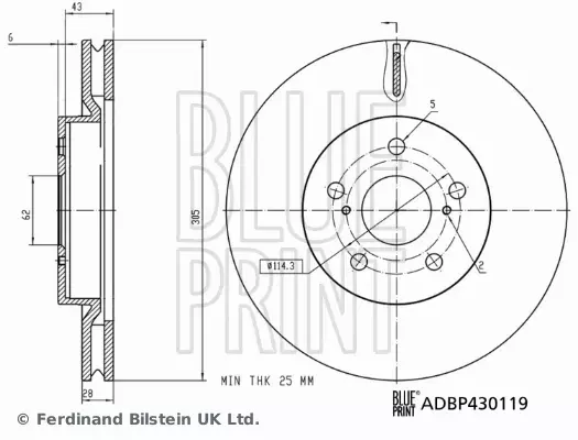 BLUE PRINT TARCZA HAMULCOWA ADBP430119 