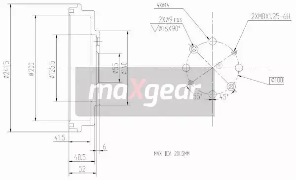 MAXGEAR BĘBEN HAMULCOWY 19-2313 