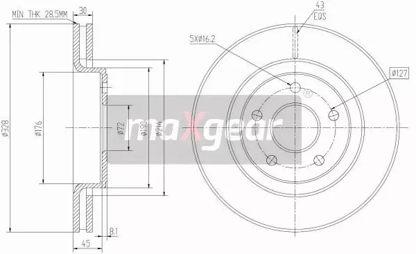 MAXGEAR TARCZE HAMULCOWE 19-2323 