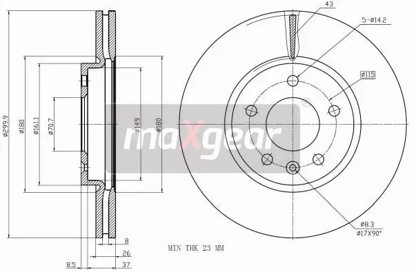 MAXGEAR TARCZE HAMULCOWE 19-2332 