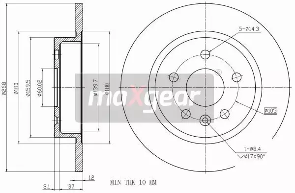 MAXGEAR TARCZE HAMULCOWE 19-2333 