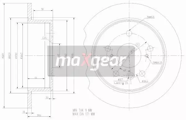 MAXGEAR TARCZE HAMULCOWE 19-2347 