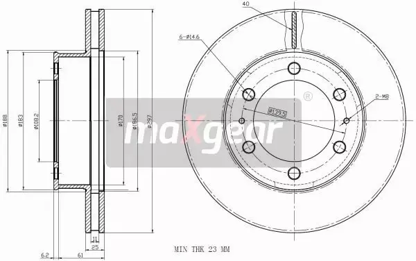 MAXGEAR TARCZE HAMULCOWE 19-2350 