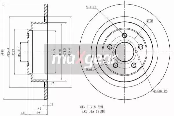 MAXGEAR TARCZE HAMULCOWE 19-2357 