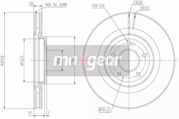 MAXGEAR TARCZE HAMULCOWE 19-2364 