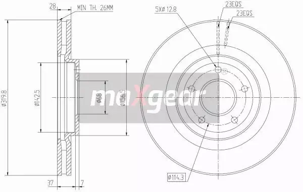 MAXGEAR TARCZE HAMULCOWE 19-2364 