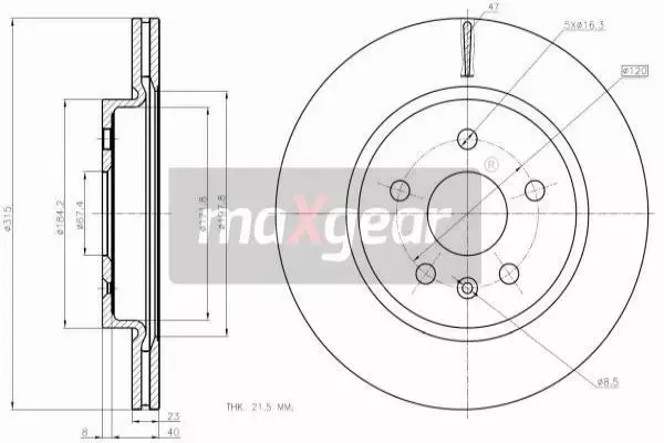 MAXGEAR TARCZE HAMULCOWE 19-2368 