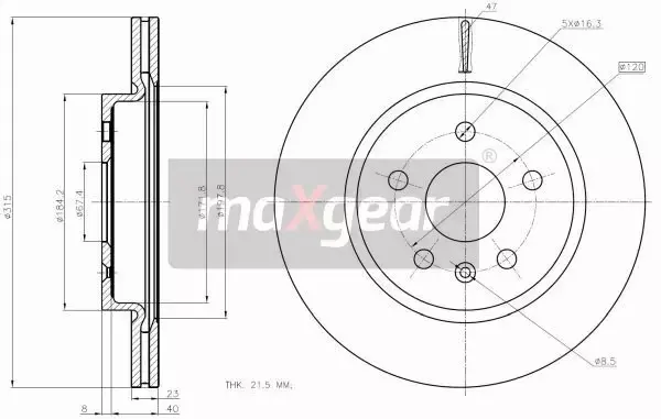 MAXGEAR TARCZE HAMULCOWE 19-2368MAX 