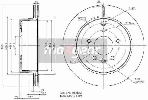 MAXGEAR TARCZE HAMULCOWE 19-2370 