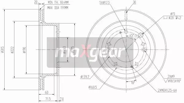 MAXGEAR TARCZE HAMULCOWE 19-2372 