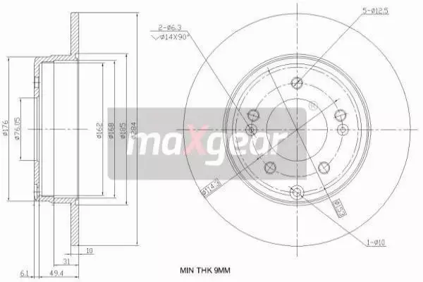 MAXGEAR TARCZE HAMULCOWE 19-2382 