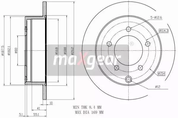 MAXGEAR TARCZE HAMULCOWE 19-2389 