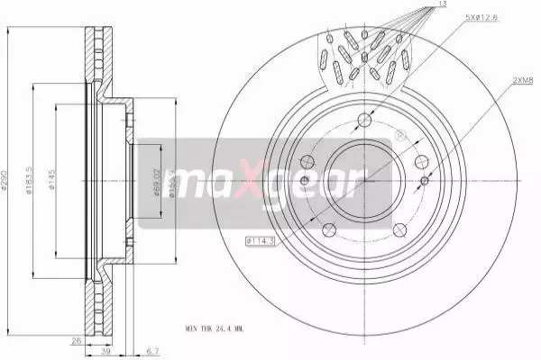 MAXGEAR TARCZE HAMULCOWE 19-2393 