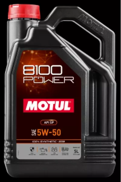 MOTUL 8100 POWER OLEJ SILNIKOWY 5W50 6L + ZAWIESZKA 