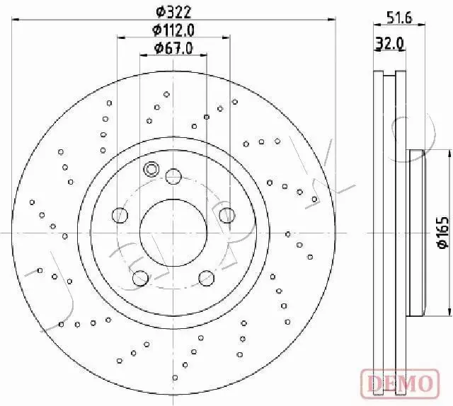 JAPKO TARCZA HAMULCOWA 600528C 