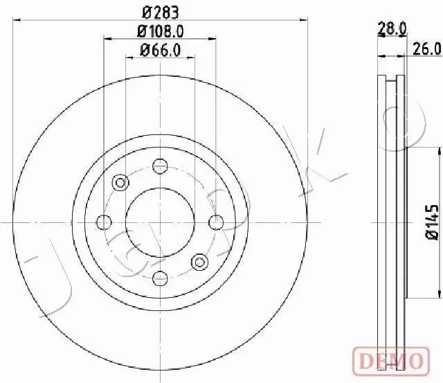 JAPKO TARCZA HAMULCOWA 600627C 