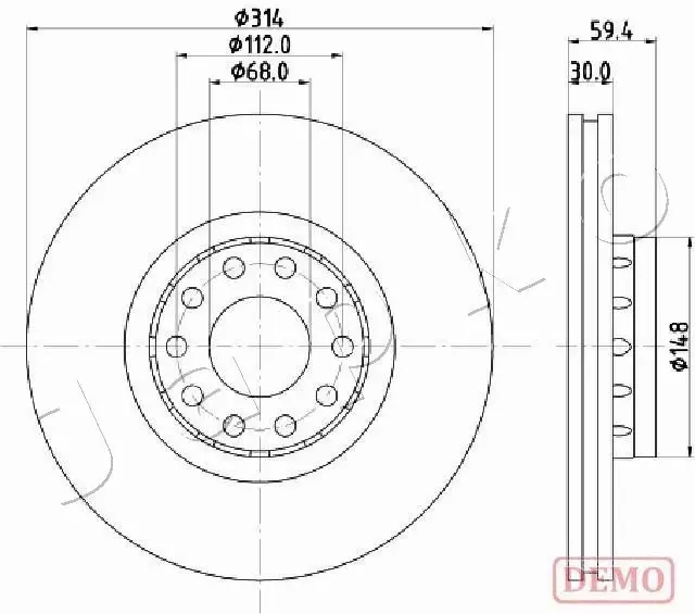 JAPKO TARCZA HAMULCOWA 600924C 