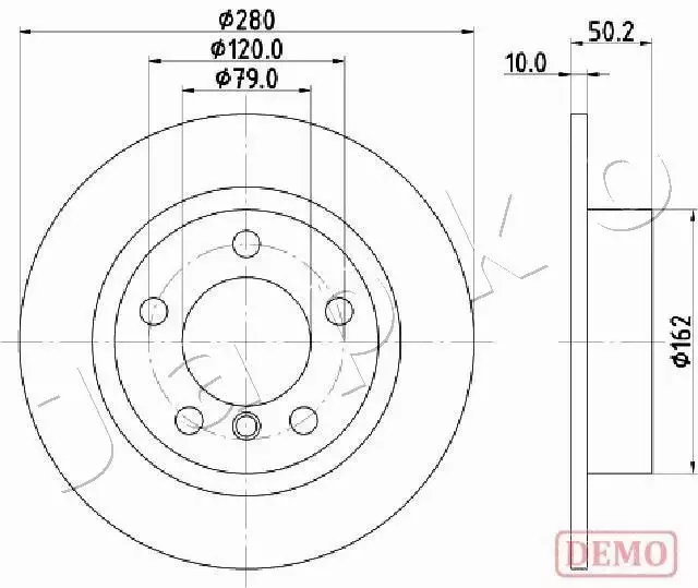 JAPKO TARCZA HAMULCOWA 610134C 