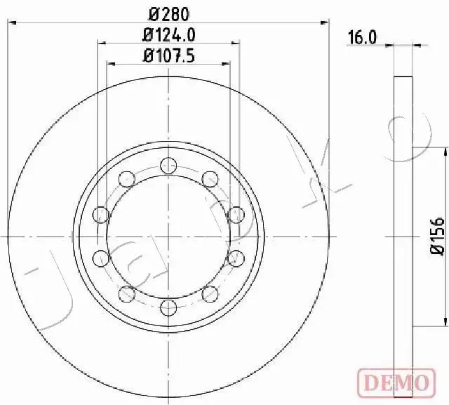 JAPKO TARCZA HAMULCOWA 610314C 