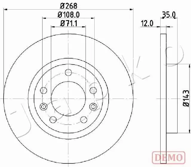 JAPKO TARCZA HAMULCOWA 610408C 