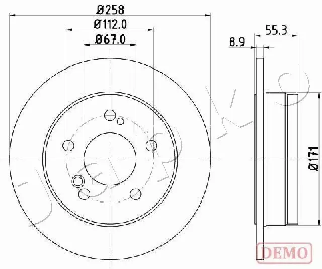 JAPKO TARCZA HAMULCOWA 610504C 