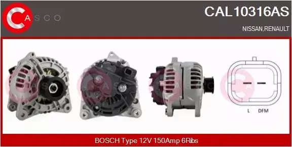 CASCO ALTERNATOR CAL10316AS 