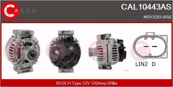 CASCO ALTERNATOR CAL10443AS 