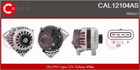 CASCO ALTERNATOR CAL12104AS 