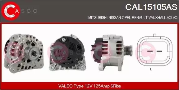 CASCO ALTERNATOR CAL15105AS 