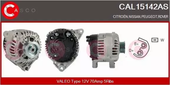 CASCO ALTERNATOR CAL15142AS 