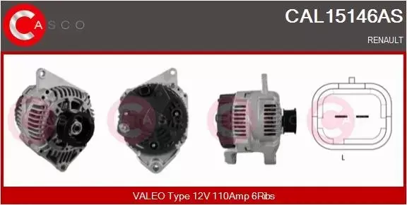 CASCO ALTERNATOR CAL15146AS 