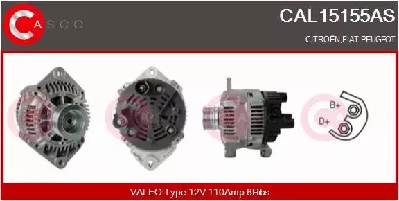 CASCO ALTERNATOR CAL15155AS 