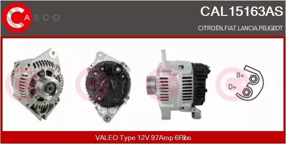 CASCO ALTERNATOR CAL15163AS 