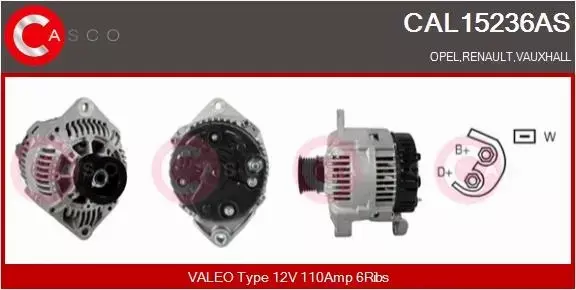 CASCO ALTERNATOR CAL15236AS 