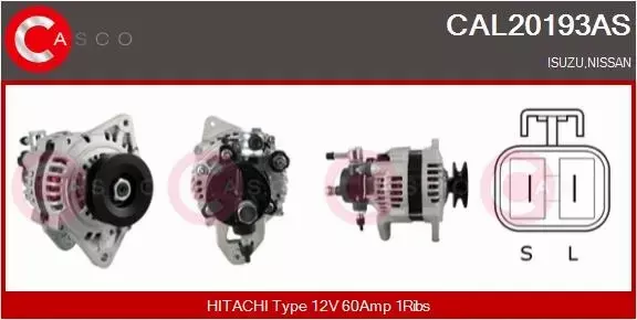 CASCO ALTERNATOR CAL20193AS 