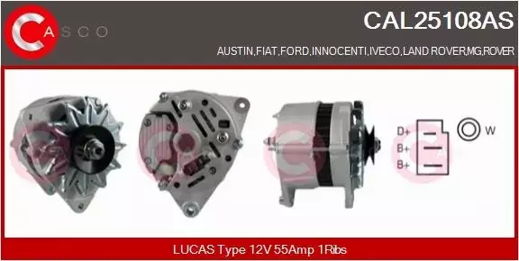 CASCO ALTERNATOR CAL25108AS 