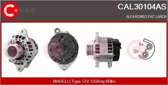 CASCO ALTERNATOR CAL30104AS 