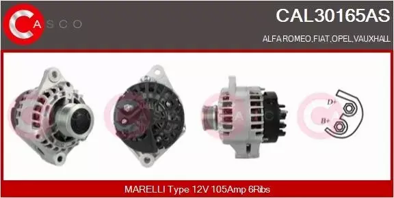 CASCO ALTERNATOR CAL30165AS 