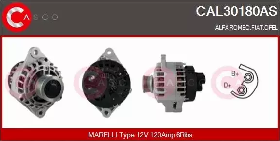 CASCO ALTERNATOR CAL30180AS 