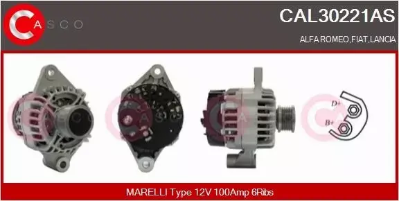 CASCO ALTERNATOR CAL30221AS 