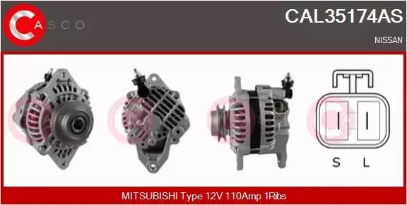 CASCO ALTERNATOR CAL35174AS 