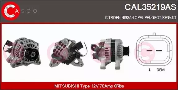 CASCO ALTERNATOR CAL35219AS 