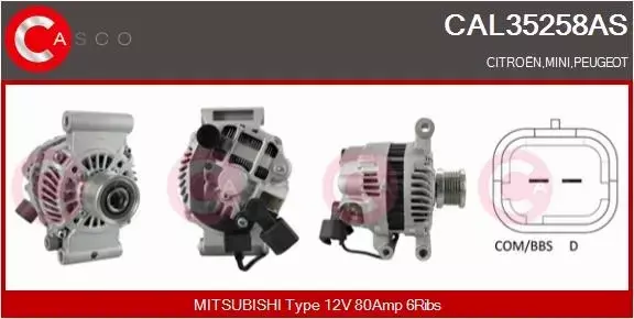 CASCO ALTERNATOR CAL35258AS 