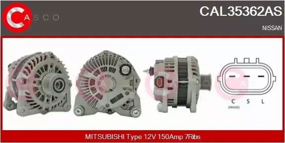 CASCO ALTERNATOR CAL35362AS 