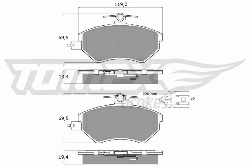 TOMEX BRAKES KLOCKI HAMULCOWE TX 12-04 