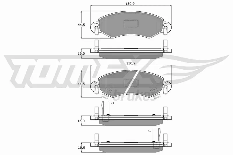 TOMEX BRAKES KLOCKI HAMULCOWE TX 12-96 