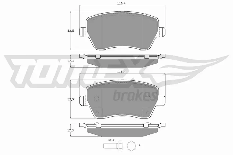 TOMEX BRAKES KLOCKI HAMULCOWE TX 14-16 