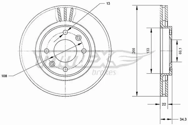 TOMEX BRAKES TARCZA HAMULCOWA TX 70-05 